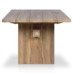 Aisha Rustic Natural Reclaimed Teak Rectangular Outdoor Dining Table - 92.5"W|