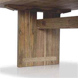 Aisha Rustic Natural Reclaimed Teak Rectangular Outdoor Dining Table - 92.5"W|