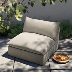 Cee Modern Classic Beige Upholstered Outdoor Swivel Chair|