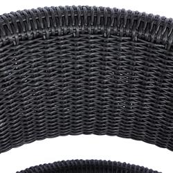 Alexander Coastal Off White Upholstered Black Wicker Outdoor Swivel Arm Chair|