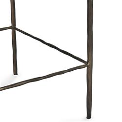 Geraldine Industrial Loft Tan Upholstered Leather Bronze Iron Counter Stool|
