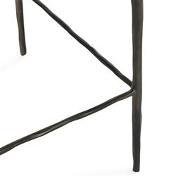 Geraldine Industrial Loft Brown Upholstered Leather Bronze Iron Counter Stool|