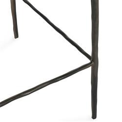 Geraldine Industrial Loft Black Upholstered Leather Bronze Iron Counter Stool|