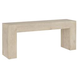 Brissy Rustic Lodge Cream Oak Wood Rectangular Console Table|