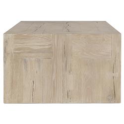Brissy Rustic Lodge Cream Oak Wood Rectangular Coffee Table|
