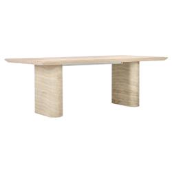 Selina Modern Classic Beige Concrete Rectangular Outdoor Dining Table - 87"W|