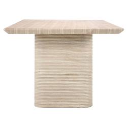 Selina Modern Classic Beige Concrete Rectangular Outdoor Dining Table - 87"W|
