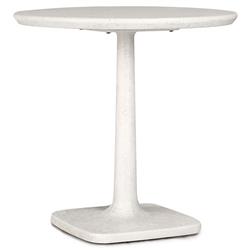 Isabella Industrial Loft White Concrete Round Outdoor Bistro Table - 31"W|