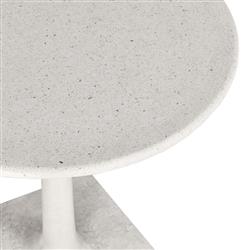 Isabella Industrial Loft White Concrete Round Outdoor Bistro Table - 31"W|