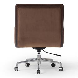 Sullivan Rustic Brown Velvet Upholstered Aluminum Adjustable Swivel Office Chair|
