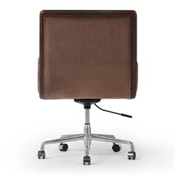Sullivan Rustic Brown Velvet Upholstered Aluminum Adjustable Swivel Office Chair|