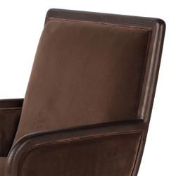 Sullivan Rustic Brown Velvet Upholstered Aluminum Adjustable Swivel Office Chair|