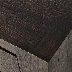 Oliver Rustic Lodge Dark Brown Oak Wood 2 Drawer Nightstand|