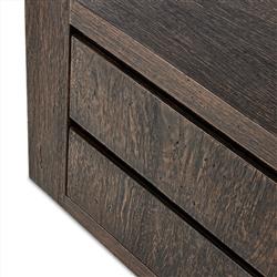 Oliver Rustic Lodge Dark Brown Oak Wood 2 Drawer Nightstand|