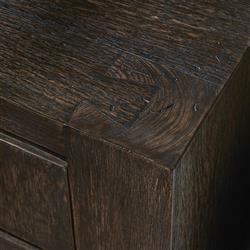 Oliver Rustic Lodge Dark Brown Oak Wood 2 Drawer Nightstand|