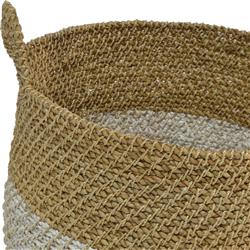 Palecek Bolinas Rope Coastal Beach Natural White Seagrass Basket|