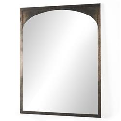 Marty Rustic Lodge Burnished Brown Iron Floor Mirror|
