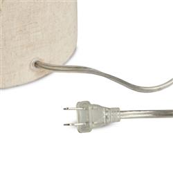 Havelin Mid Century Beige Linen Covered Antique Brass Table Lamp|