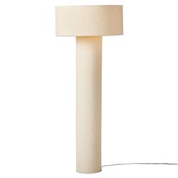 Havelin Mid Century Beige Linen Covered Iron Floor Lamp|