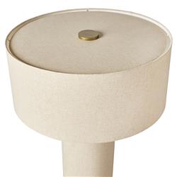 Havelin Mid Century Beige Linen Covered Iron Floor Lamp|