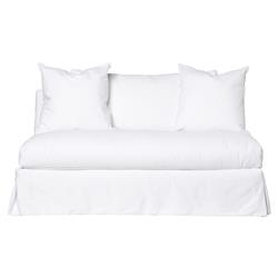 Cisco Home Seda Coastal Beach Denim White Slipcovered Sectional Sofa|