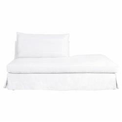 Cisco Home Seda Coastal Beach Denim White Slipcovered Sectional Sofa|