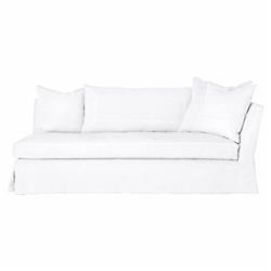 Cisco Home Seda Coastal Beach Denim White Slipcovered Sectional Sofa|