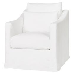 Cisco Home Rebecca Coastal Denim White Slipcovered Swivel Club Arm Chair|