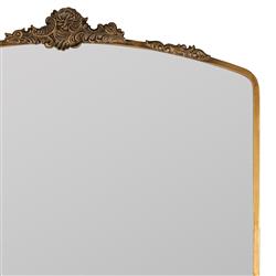 Ambrose French Country Antique Gold Metal Ornate Floor Mirror|