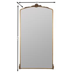 Ambrose French Country Antique Gold Metal Ornate Floor Mirror|