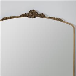 Ambrose French Country Antique Gold Metal Ornate Floor Mirror|