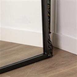 Ambrose French Country Oil Rubbed Bronze Metal Ornate Floor Mirror|