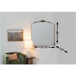 Ambrose French Country Antique Gold Metal Ornate Wall Mirror|