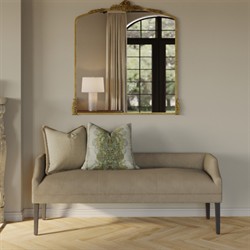 Ambrose French Country Antique Gold Metal Ornate Wall Mirror|