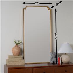 Lucille Hollywood Regency Modern Gold Metal Wall Mirror|