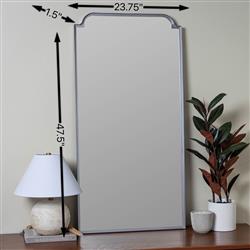 Lucille Hollywood Regency Modern Silver Metal Wall Mirror|