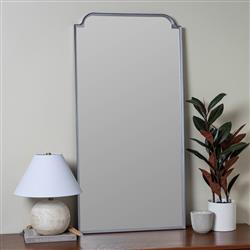 Lucille Hollywood Regency Modern Silver Metal Wall Mirror|