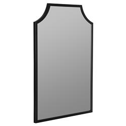 Serene Hollywood Regency Black Metal Wall Mirror|