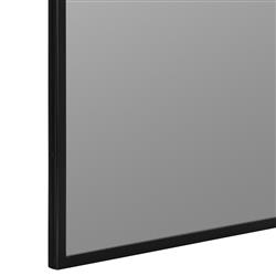 Serene Hollywood Regency Black Metal Wall Mirror|