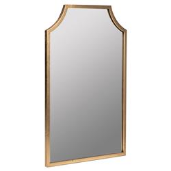 Serene Hollywood Regency Gold Metal Wall Mirror|