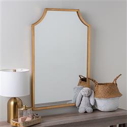 Serene Hollywood Regency Gold Metal Wall Mirror|