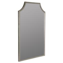 Serene Hollywood Regency Silver Metal Wall Mirror|