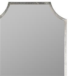 Serene Hollywood Regency Silver Metal Wall Mirror|