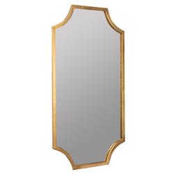 Leonora Hollywood Regency Gold Leaf Metal Wall Mirror|