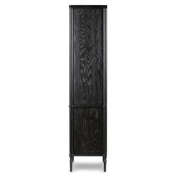 Tacorey Rustic Lodge Black Oak Wood Display Cabinet|