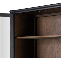 Tacorey Rustic Lodge Black Oak Wood Display Cabinet|