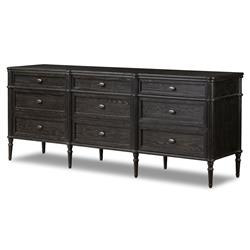 Tacorey Rustic Lodge Black Solid Oak Wood 9 Drawer Dresser|