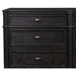 Tacorey Rustic Lodge Black Solid Oak Wood 9 Drawer Dresser|