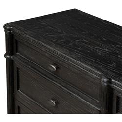 Tacorey Rustic Lodge Black Solid Oak Wood 9 Drawer Dresser|