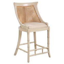 Aspyn Coastal Beige Performance Cane Counter Stool|